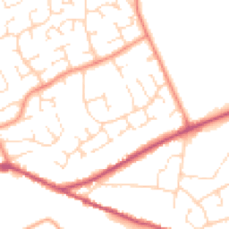 Daytime road noise heatmap for PE6 8EY