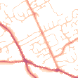 Daytime road noise heatmap for PE6 8JQ