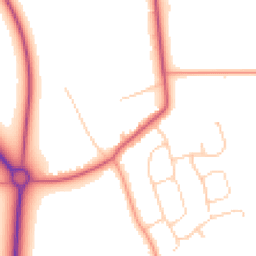 Daytime road noise heatmap for PE6 9BT