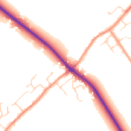 Daytime road noise heatmap for PE6 9LR
