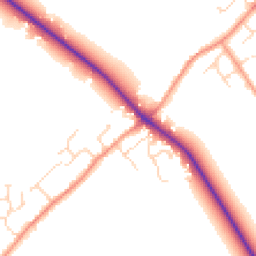 Daytime road noise heatmap for PE6 9LS
