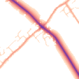 Daytime road noise heatmap for PE6 9LT