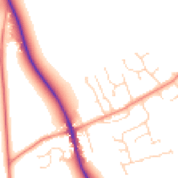 Daytime road noise heatmap for PE6 9PW