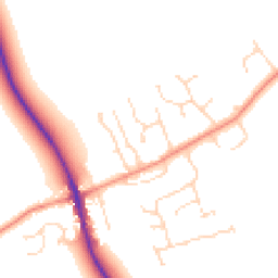 Daytime road noise heatmap for PE6 9PY