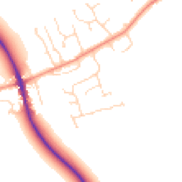 Daytime road noise heatmap for PE6 9QL