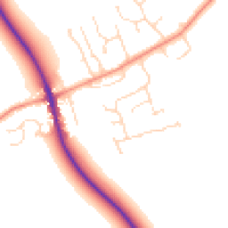 Daytime road noise heatmap for PE6 9QW