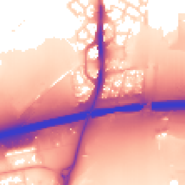 Daytime road noise heatmap for PE7 0LA