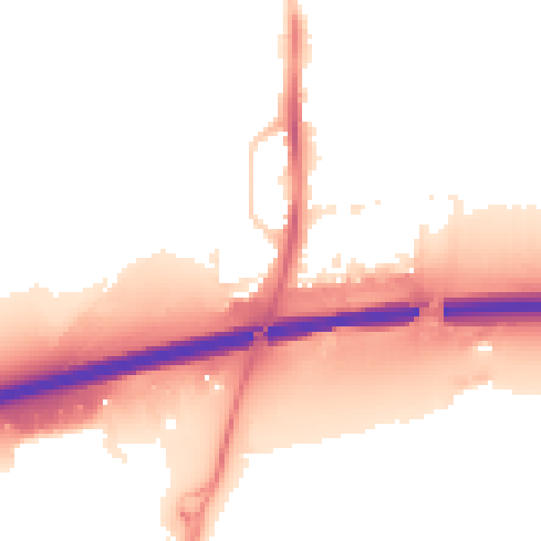 Night-time road noise heatmap for PE7 0LA