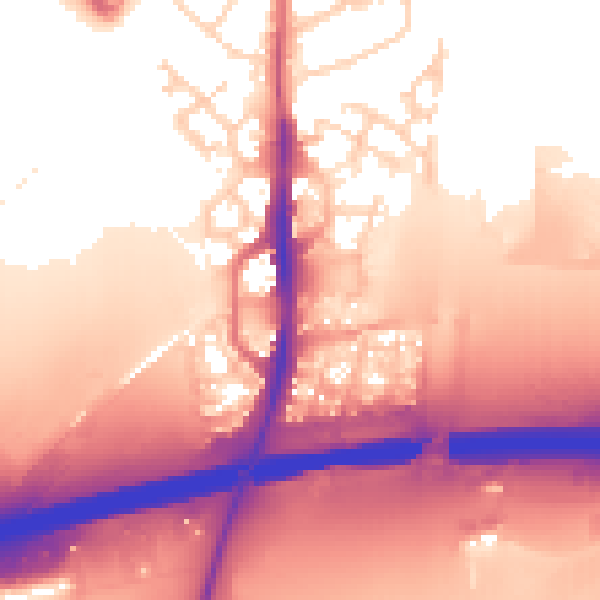 Daytime road noise heatmap for PE7 0LD