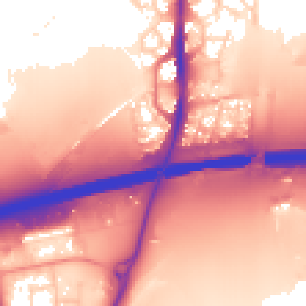 Daytime road noise heatmap for PE7 0LE