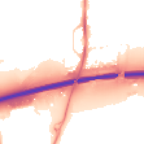 Night-time road noise heatmap for PE7 0LE