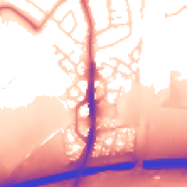 Daytime road noise heatmap for PE7 0LF