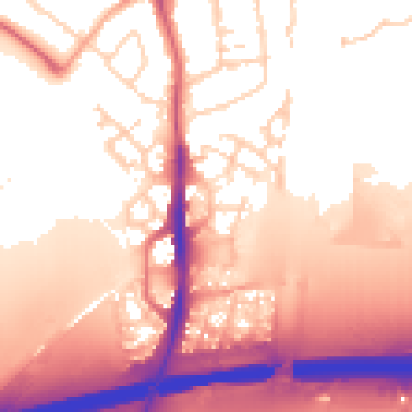 Daytime road noise heatmap for PE7 0LH