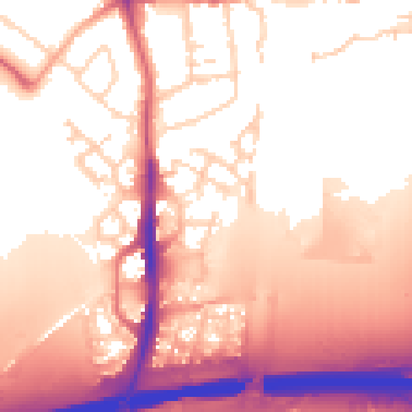 Daytime road noise heatmap for PE7 0LJ