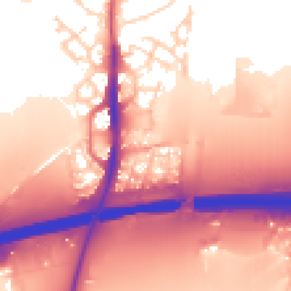 Daytime road noise heatmap for PE7 0LL