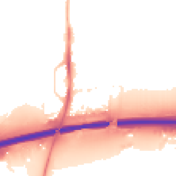 Night-time road noise heatmap for PE7 0LL