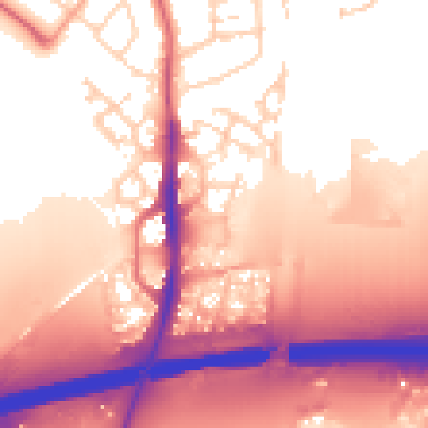 Daytime road noise heatmap for PE7 0LP