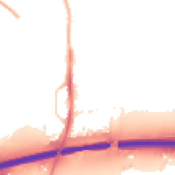 Night-time road noise heatmap for PE7 0LP