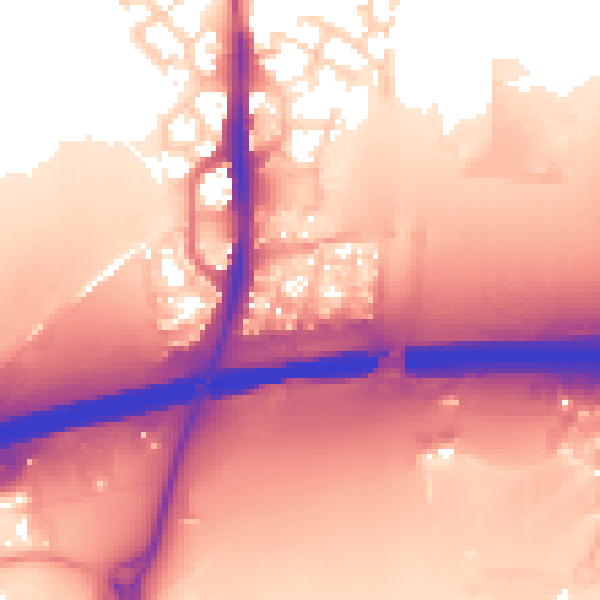 Daytime road noise heatmap for PE7 0LS