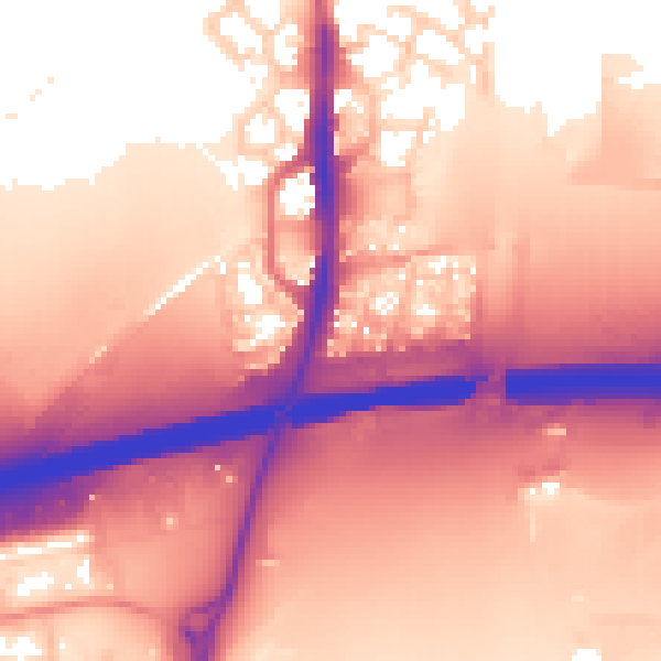 Daytime road noise heatmap for PE7 0LT