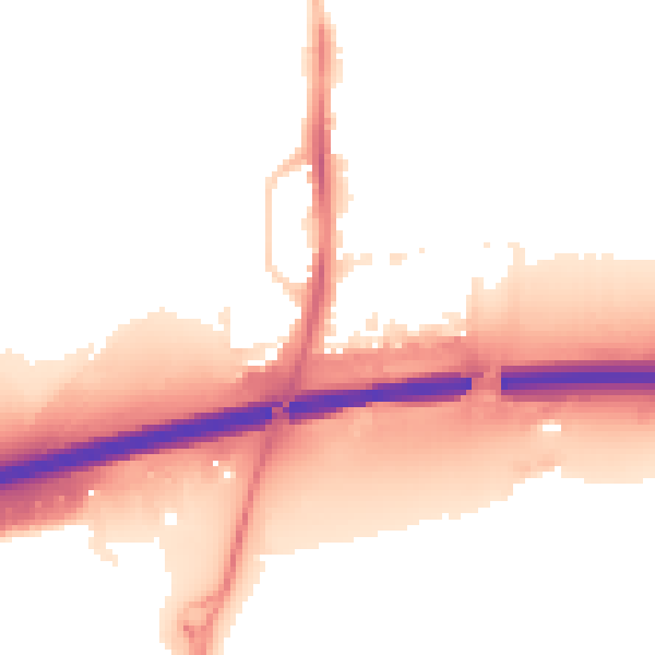 Night-time road noise heatmap for PE7 0LT