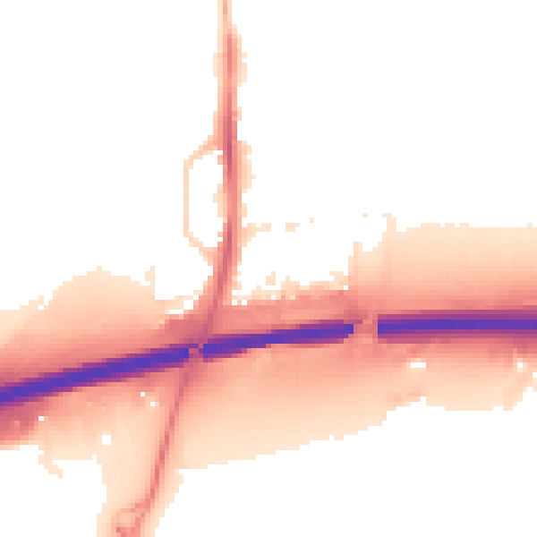Night-time road noise heatmap for PE7 0LU