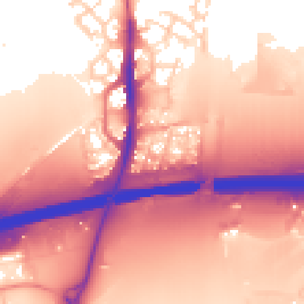 Daytime road noise heatmap for PE7 0LW