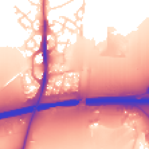 Daytime road noise heatmap for PE7 0LX