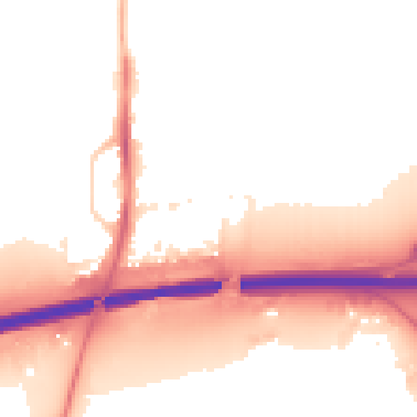 Night-time road noise heatmap for PE7 0LX