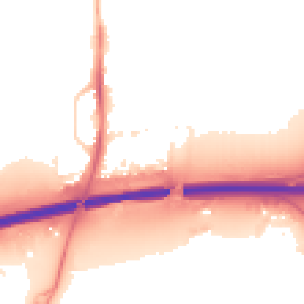 Night-time road noise heatmap for PE7 0LZ