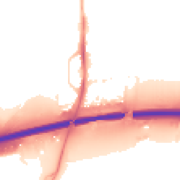Night-time road noise heatmap for PE7 0NA