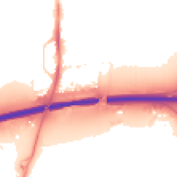 Night-time road noise heatmap for PE7 0NB