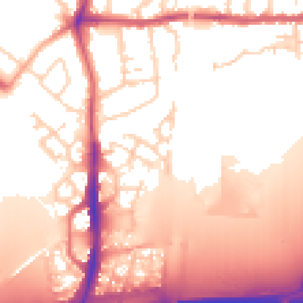 Daytime road noise heatmap for PE7 0ND