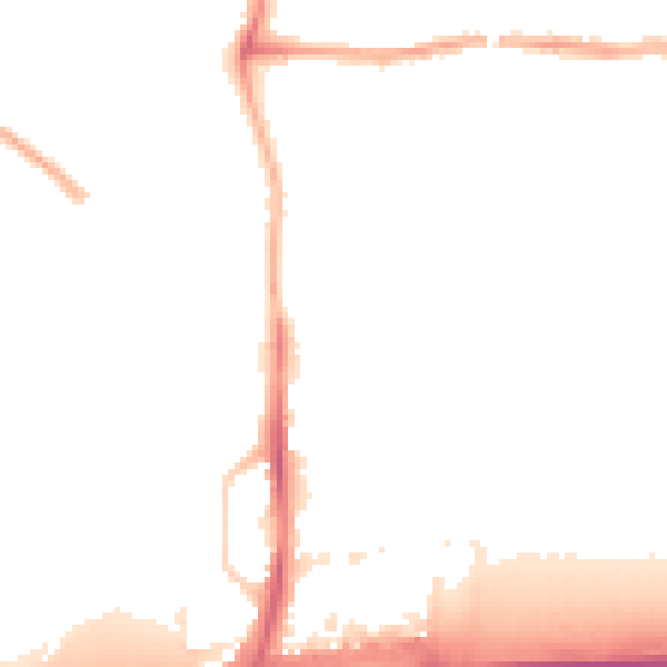 Night-time road noise heatmap for PE7 0NE