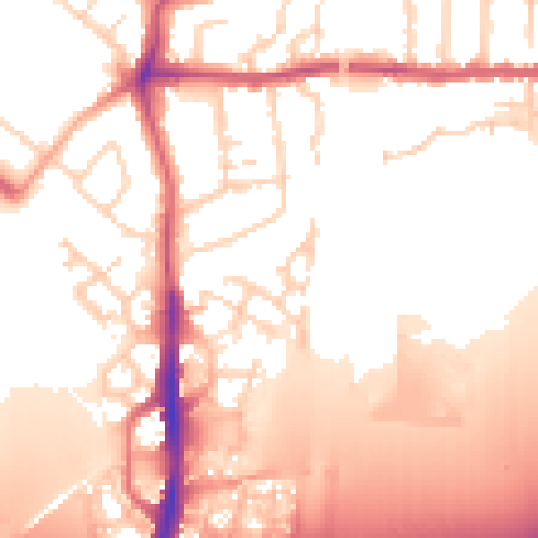 Daytime road noise heatmap for PE7 0NL