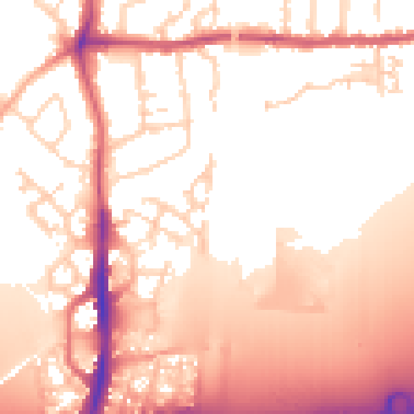 Daytime road noise heatmap for PE7 0NP