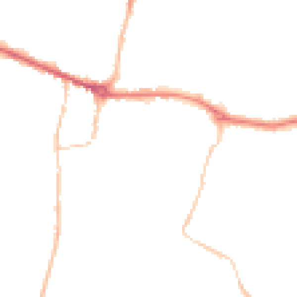 Night-time road noise heatmap for PE7 1AB