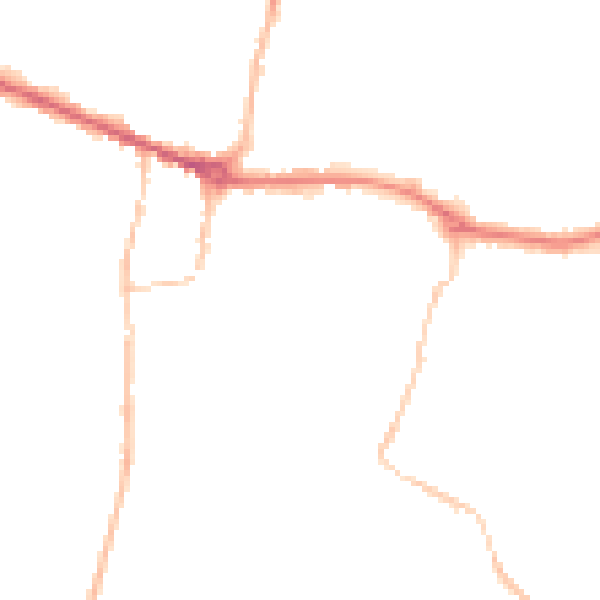 Night-time road noise heatmap for PE7 1AD