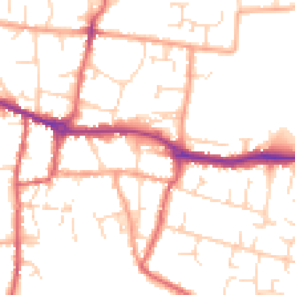 Daytime road noise heatmap for PE7 1AH