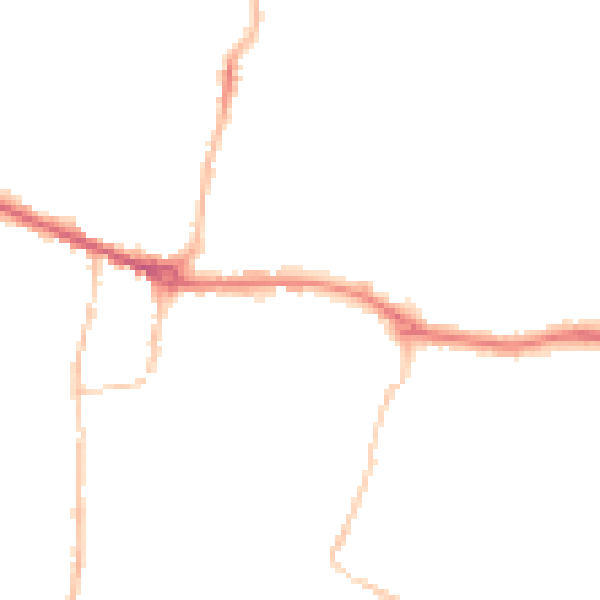 Night-time road noise heatmap for PE7 1AL