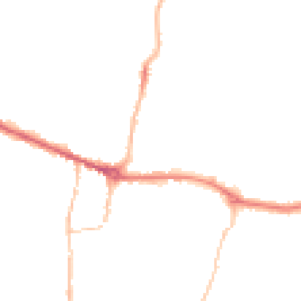 Night-time road noise heatmap for PE7 1AP