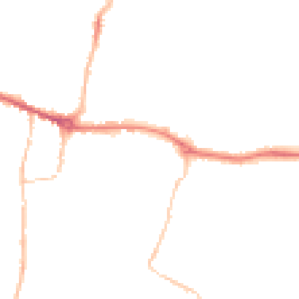Night-time road noise heatmap for PE7 1AQ