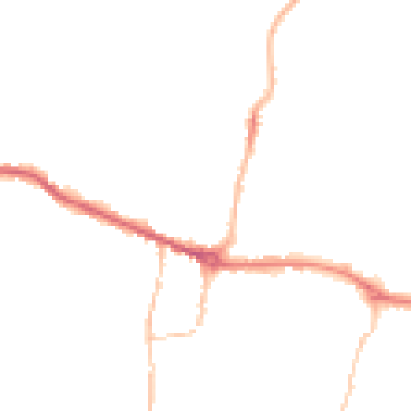 Night-time road noise heatmap for PE7 1AR
