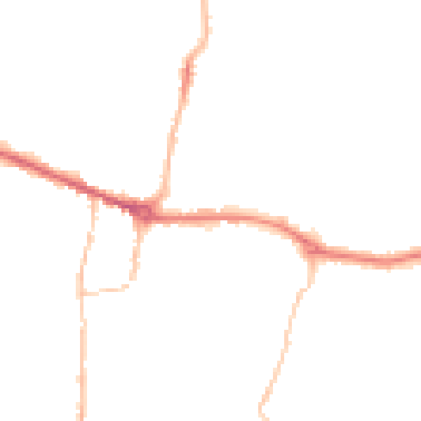 Night-time road noise heatmap for PE7 1AT