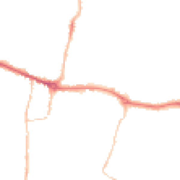 Night-time road noise heatmap for PE7 1AU