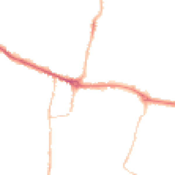 Night-time road noise heatmap for PE7 1AX