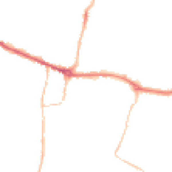 Night-time road noise heatmap for PE7 1AY