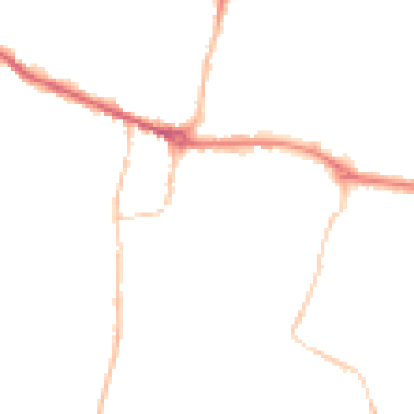 Night-time road noise heatmap for PE7 1BA