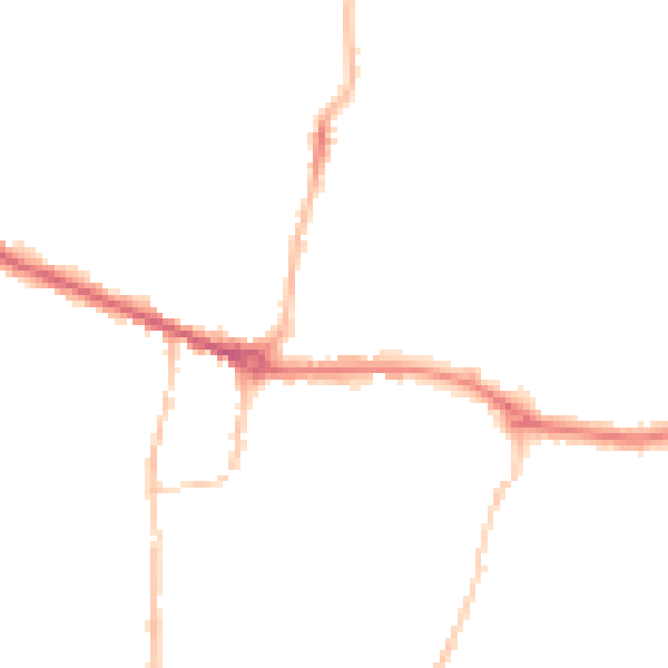 Night-time road noise heatmap for PE7 1BB