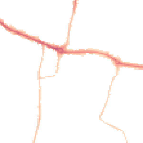 Night-time road noise heatmap for PE7 1BD
